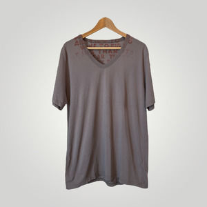 Maison Martin Margiela Grey Cotton V-Neck T-Shirt XL